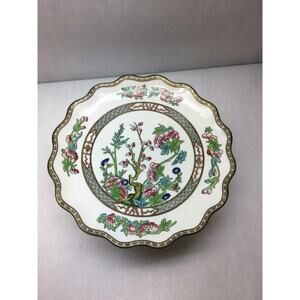 VINTAGE Coalport CHINA Indian Tree Pattern Small PEDESTAL Scalloped BASE Dsgn